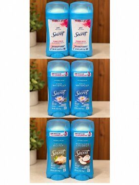 Secret Invisible Solid Women's Deodorant Antiperspirant 2.6 oz Variety 6 Pack